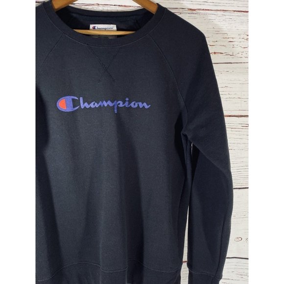 Champion Authentic Arthleticwear Size Medium Black Crewneck Pullover Sweatshirt - Picture 11 of 11